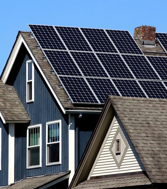 solar panels installed on the roof